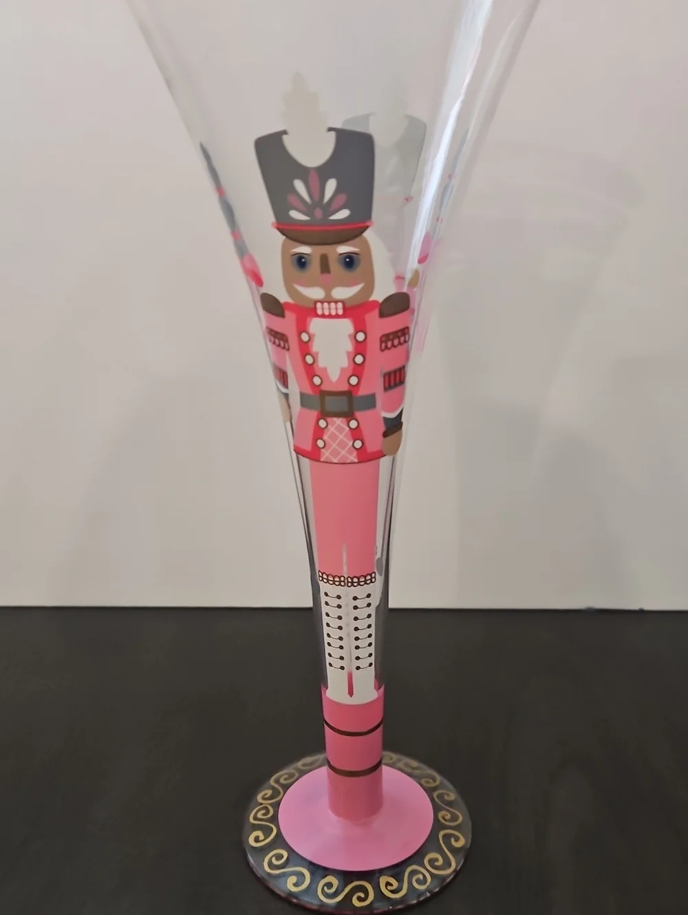 Set Of 2 Pier 1 Nutcracker Themed Hand-Painted Champagne Flutes - Multicolor